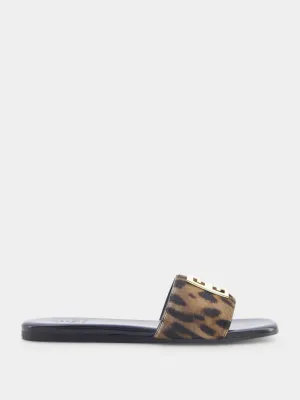4G Leopard Flat Sandals