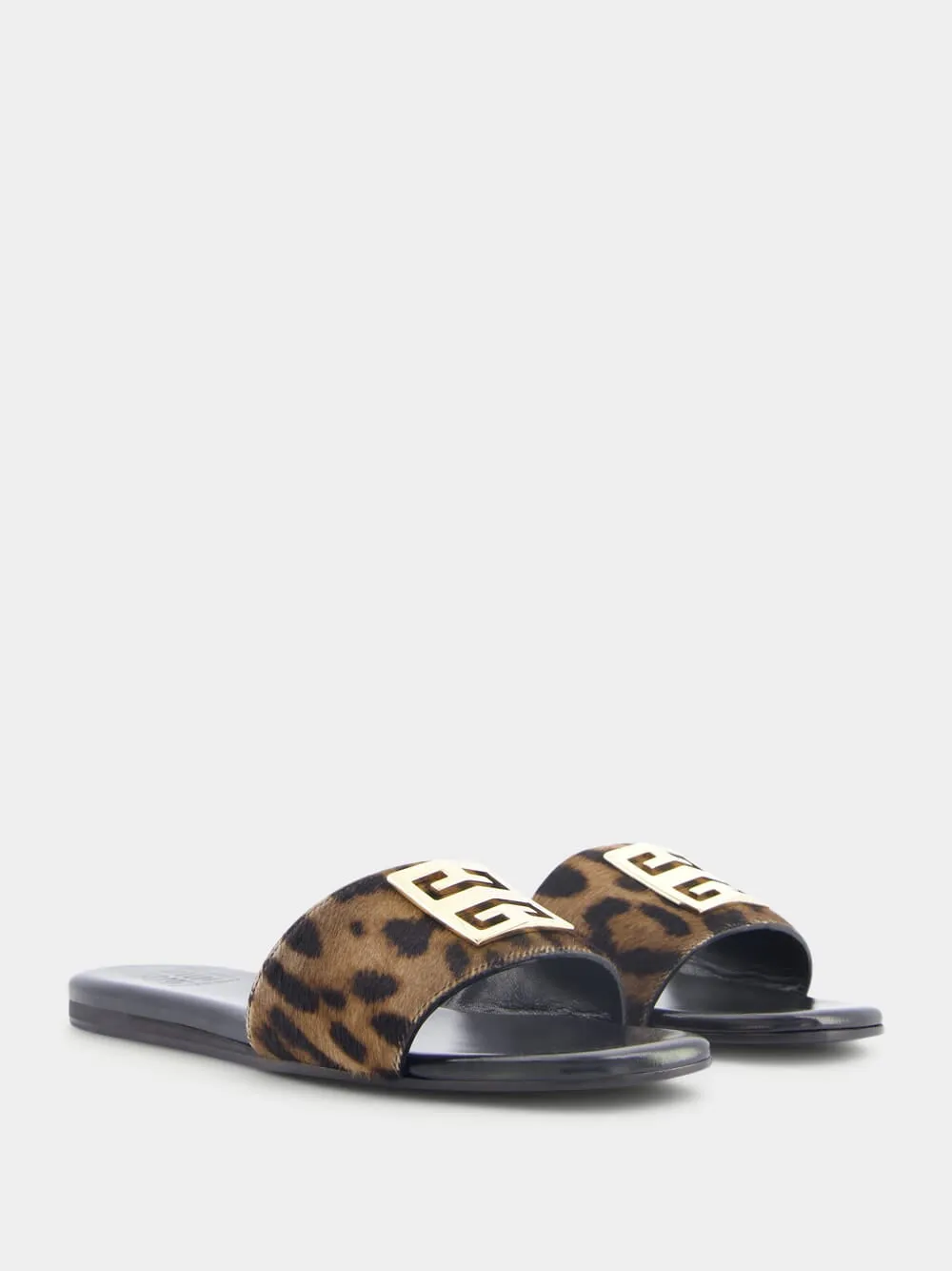4G Leopard Flat Sandals