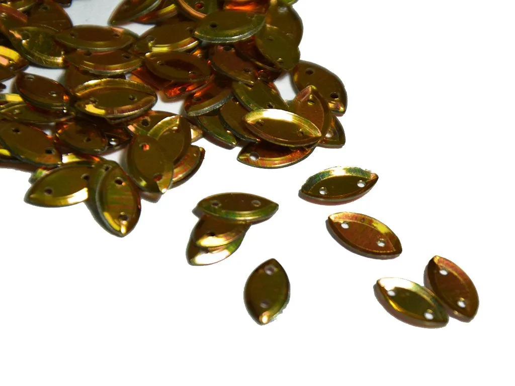 Golden Boat Plastic Sequins(Wholesale)