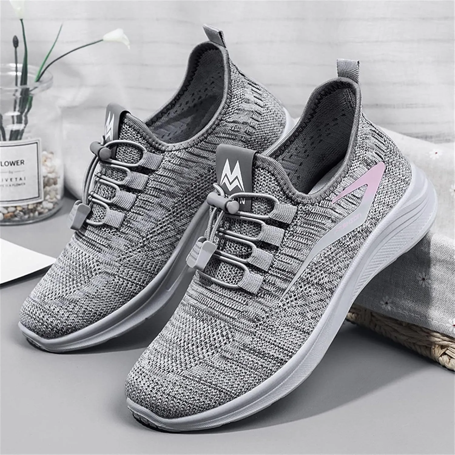 Orthopedic Shoes for Women Running Walking Fashion Strappy Volleyball Shoe Canvas Mesh Knit Low Top Casual Shoes