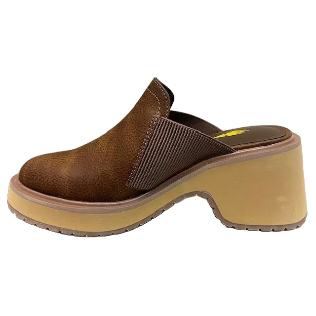 VOLATILE Monet Faux Leather Clog Mule Shoe - Cognac
