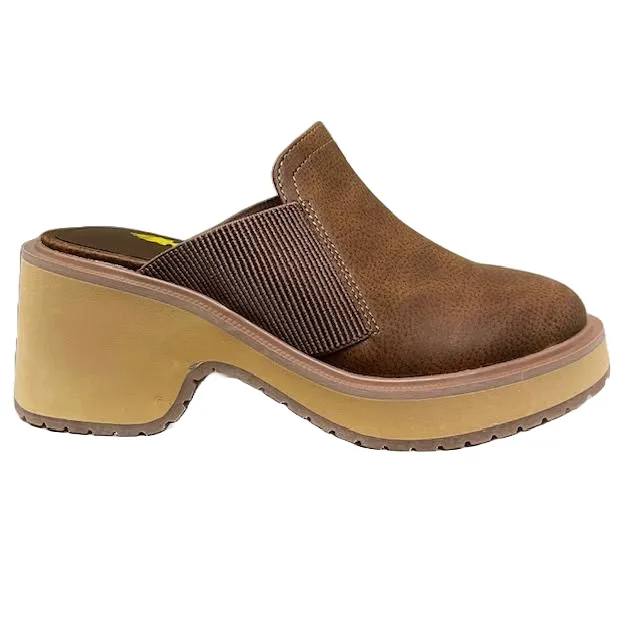 VOLATILE Monet Faux Leather Clog Mule Shoe - Cognac