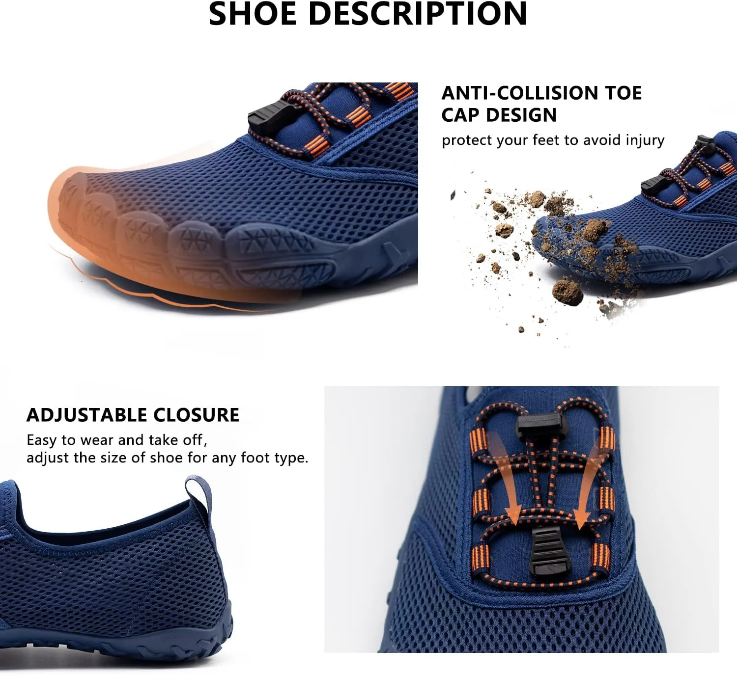 Water Shoes Mens Womens Aqua Quick-Dry Barefoot Athletic Sport Shoes for Outdoor Surfing Kayaking Walking Hiking